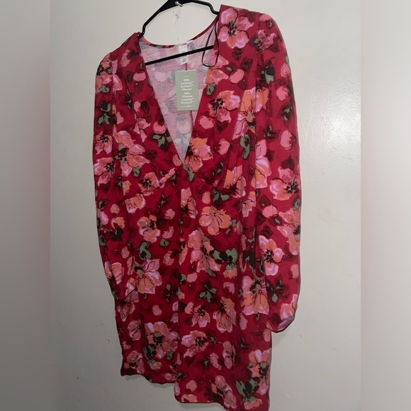 Hm  Plus size Floral Puff Sleeve Mini Dress - Picture 5 of 8